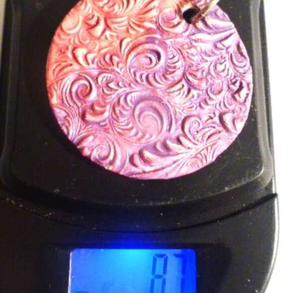 JEWELRY LOT Chain Opaline & Orange Rhinestone Necklace Ombré Medalian Pendant - Picture 9 of 9